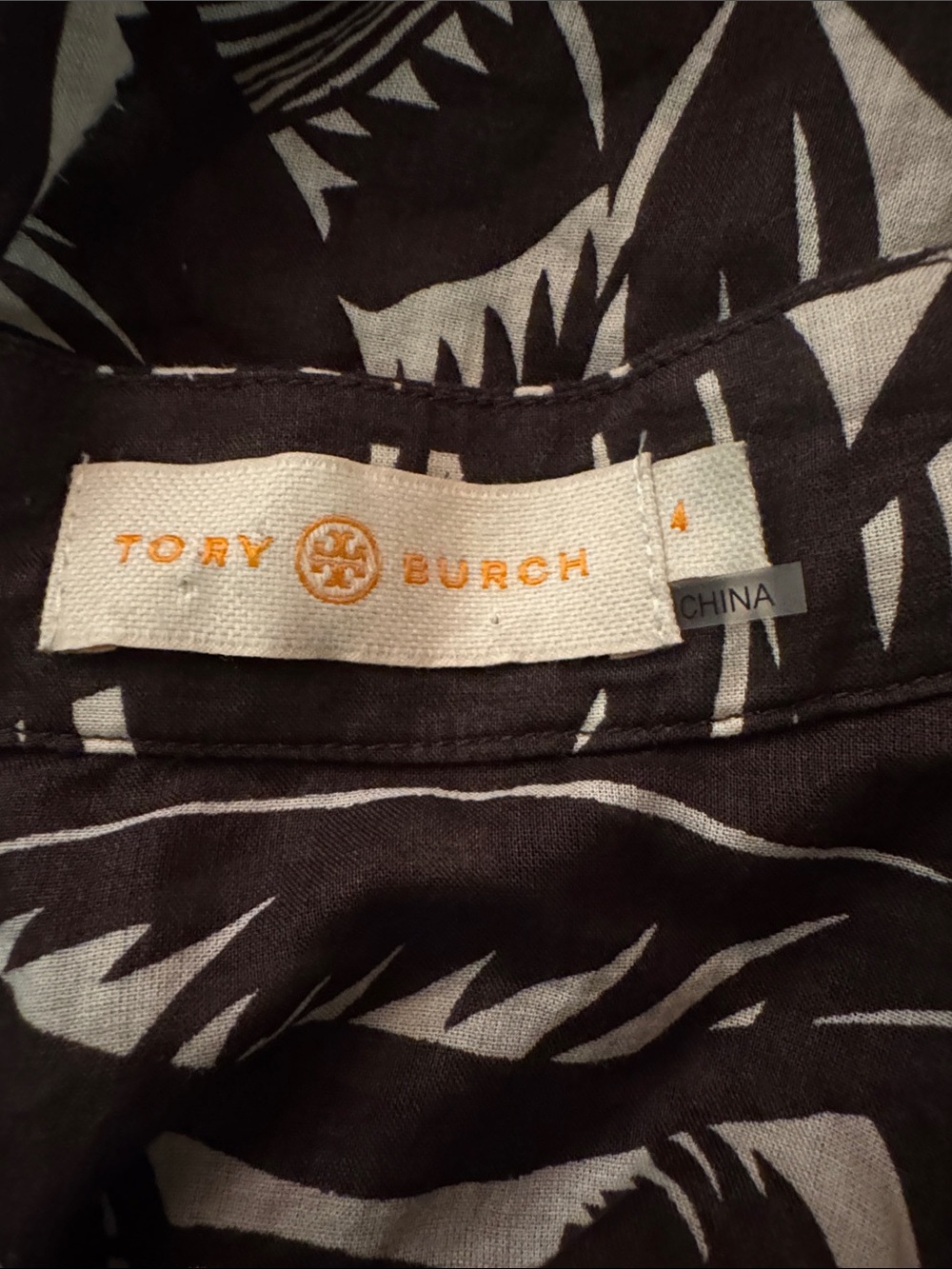 Tory Burch Brown Tropical Palms Tunic - Picture 5 of 12